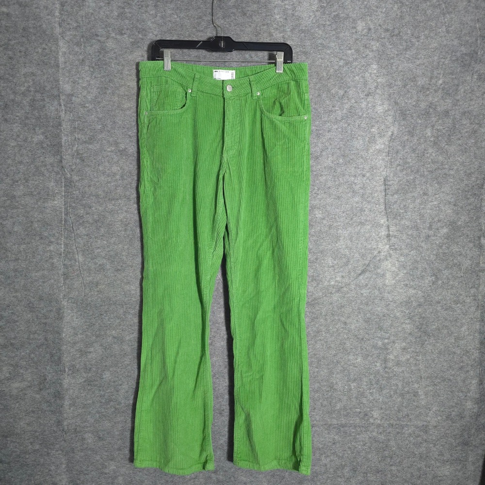 ASOS DESIGN Corduroy Pants Mens 33x32 Green Straight Leg Cotton 120835624 Casual